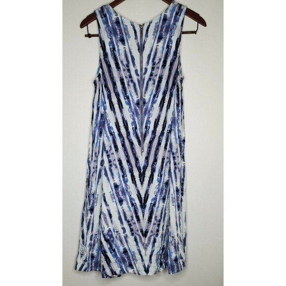 Ava & Viv Sleeveless Rayon Dress in Blue Tie Dye Size X - Picture 3 of 5